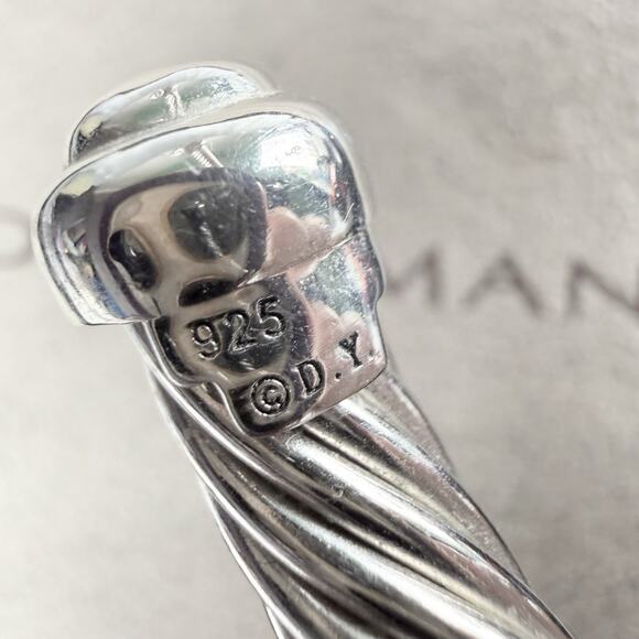 David Yurman Bracelet Cable Classics Sterling Silver Pink Sapphire 925 Box 7mm - Picture 6 of 9